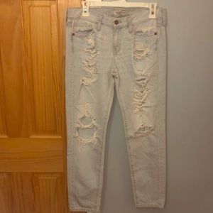 Abercrombie Light Wash Ripped Boyfriend Jeans